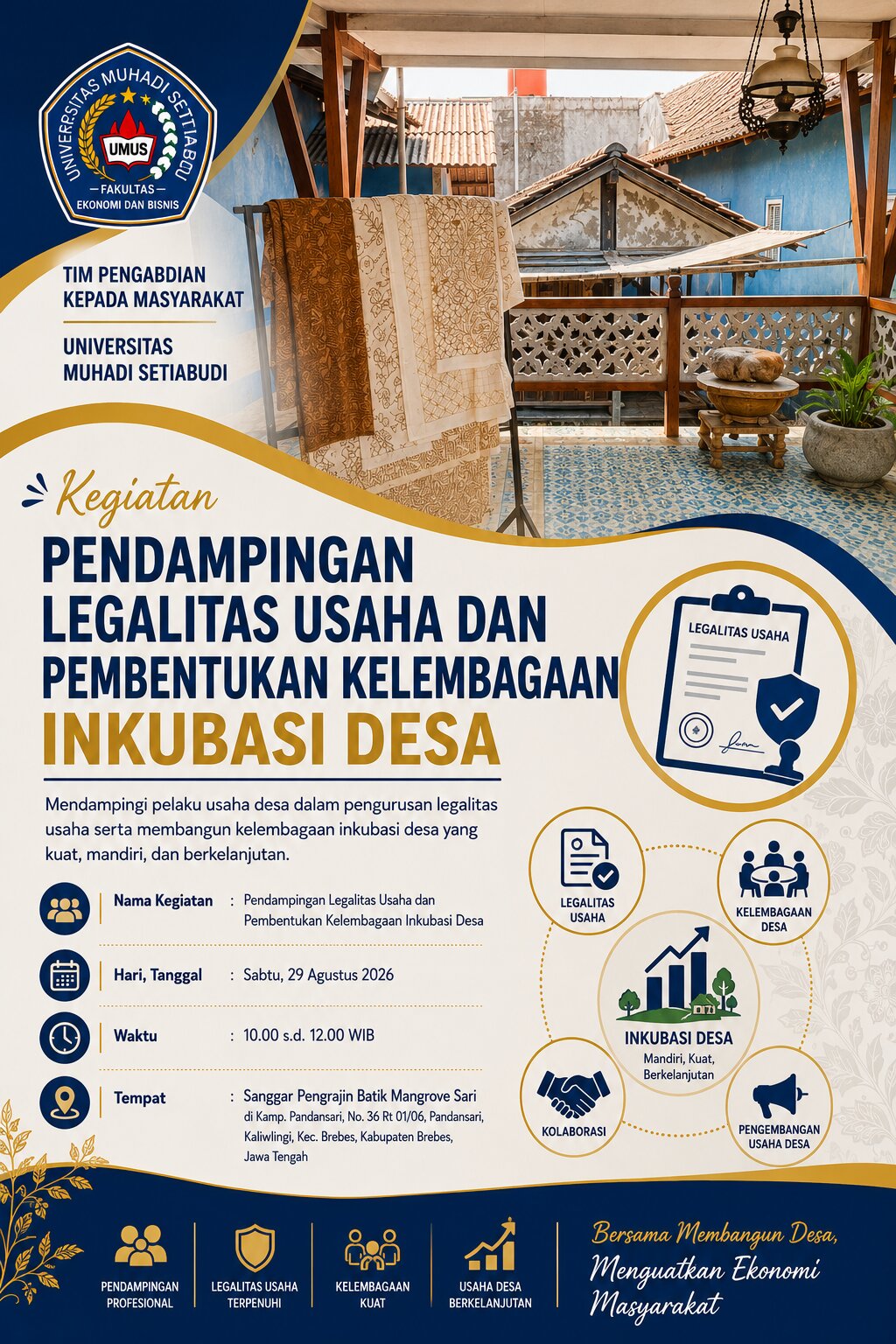 Kegiatan Pendampingan Legalitas Usaha dan Pembentukan Kelembagaan Inkubasi Desa